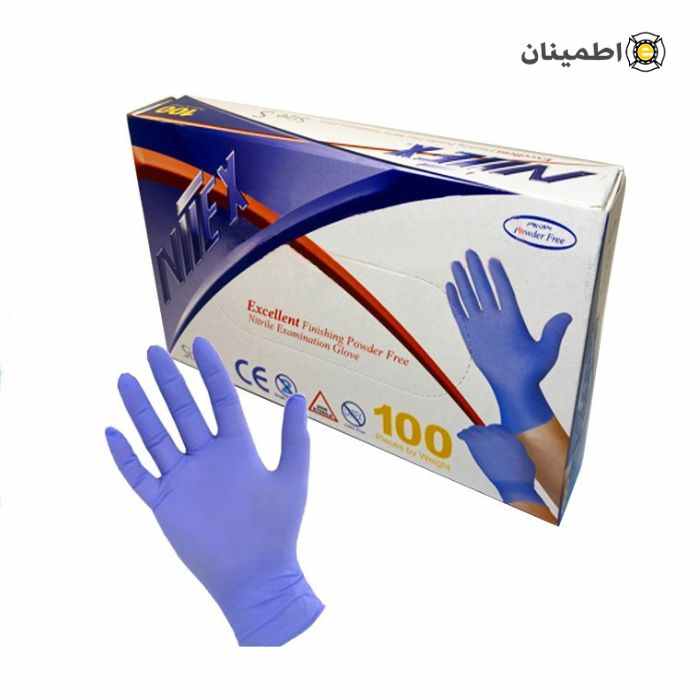 دستکش نیتریل آبی نیتکس حریر